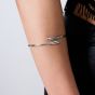 Lucy Quartermaine Silver Drop Open Crossover Bangle DBG4