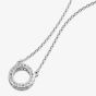 Lucy Quartermaine Silver White Topaz Halo Pendant Necklace ADP3