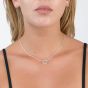 Lucy Quartermaine Silver White Topaz Halo Pendant Necklace ADP3