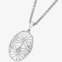Lucy Quartermaine Silver Art Deco White Topaz Oval Pendant Necklace ADP7