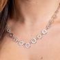 Lucy Quartermaine Silver Art Deco White Topaz Halo T Bar Necklace ADP8