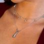 Lucy Quartermaine Silver Mini Drop Choker Necklace DN18