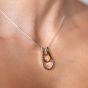 Lucy Quartermaine Two Colour Petal Horseshoe Tri Pendant Necklace PP4