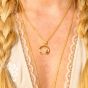 Lucy Quartermaine Gold Vermeil Luna Crescent Moon Necklace LP2G