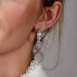 Lucy Quartermaine Silver Art Deco White Topaz Triangle Hoop Earrings ADER7