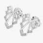 Lucy Quartermaine Silver Art Deco White Topaz Chrysler Stud Earrings ADS4