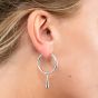 Lucy Quartermaine Silver Drop Hoop Earrings DER33