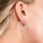 Lucy Quartermaine Silver Drop Hoop Earrings DER33
