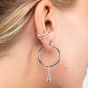 Lucy Quartermaine Silver Drop Hoop Earrings DER33