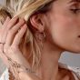 Lucy Quartermaine Silver Drop Hoop Earrings DER33