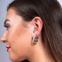 Lucy Quartermaine Silver Petal Large Hoop Earrings PH3