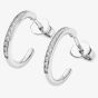 Lucy Quartermaine Silver Skinny Drip White Topaz Hoop Earrings SDER1
