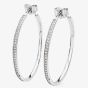 Lucy Quartermaine Silver Skinny Drip Large Hoop Earrings SDER4