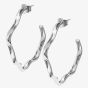 Lucy Quartermaine Silver Splash Wave Hoop Earrings SER6
