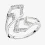Lucy Quartermaine Silver Art Deco White Topaz Tie Ring ADR5