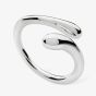 Lucy Quartermaine Silver Drop Open Crossover Ring DR5