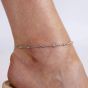 Lucy Quartermaine Silver Skinny Drip White Topaz Anklet SDA1