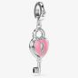 Swarovski Idyllia Rhodium Plated Crystal Heart Key Charm 5742957