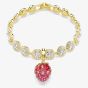 Swarovski Idyllia 18ct Gold Tone Plated Crystal Strawberry Charm 5743136