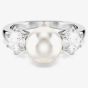 Swarovski Matrix Rhodium Plated Crystal Pearl Ring 568963