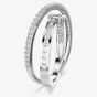 Swarovski Hyperbola Rhodium Plated Twisted Crossover Ring 569123