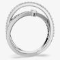 Swarovski Hyperbola Rhodium Plated Twisted Crossover Ring 569123