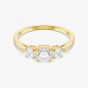 Swarovski Stilla Gold Tone Plated Three Stone White Zirconia Ring 5723293