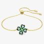 Swarovski Idyllia Green Mixed Cuts Clover Rhodium Plated Bracelet 5666585 (M)