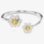 Swarovski Idyllia Rhodium Plated Yellow Flower Open Bangle 5679937