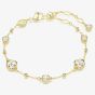 Swarovski Imber Gold Tone Plated Round Cut Crystal Chain Bracelet 5680094
