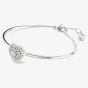 Swarovski Hyperbola Rhodium Plated White Heart Bangle 5684385