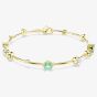 Swarovski Constella Gold Tone Plated Green & White Crystal Bracelet 5722478