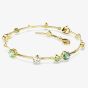Swarovski Constella Gold Tone Plated Green & White Crystal Bracelet 5722478