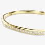 Swarovski Dextera Gold Tone Plated Small Octagon White Crystal Bangle 5724580