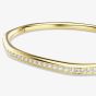 Swarovski Dextera Gold Tone Plated Large Octagon White Crystal Bangle 5724582
