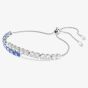 Swarovski Matrix Rhodium Plated Blue & White Zirconia Toggle Bracelet 5732266
