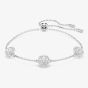 Swarovski Una Rhodium Plated Round White Crystal Bracelet 5732272