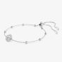 Swarovski Una Rhodium Plated Round White Crystal Bead Toggle Bracelet 5733196