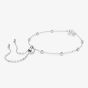 Swarovski Una Rhodium Plated Round White Crystal Bead Toggle Bracelet 5733196
