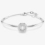 Swarovski Dextera Rhodium Plated Round White Crystal Bangle 5733399