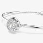Swarovski Dextera Rhodium Plated Round White Crystal Bangle 5733399