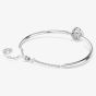 Swarovski Dextera Rhodium Plated Round White Crystal Bangle 5733399