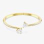 Swarovski Mesmera Gold Tone Plated Double Heart White Zirconia Bangle 5733511
