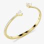 Swarovski Mesmera Gold Tone Plated Double Heart White Zirconia Bangle 5733511
