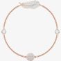 Swarovski Remix Feather Strand Rose Gold Tone Bracelet 