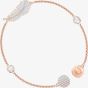 Swarovski Remix Feather Strand Rose Gold Tone Bracelet 