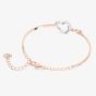 Swarovski Infinity Heart Two Colour White Crystal Bangle 5518869 M