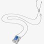 Swarovski Chroma Blue & White Octagon Crystal Necklace 5600625
