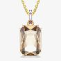 Swarovski Millenia Gold Tone Plated Octagon Cut Bronze Crystal Pendant Necklace 5725752