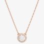 Swarovski Ladies Constella Rose Gold-Plated Halo Necklace 5636272